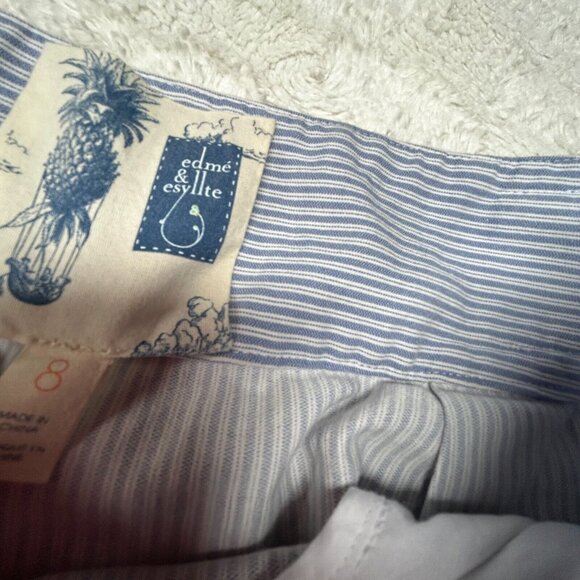 Anthropologie Edme & Esyllte Women's Size 8 Blue Striped Career Pencil Skirt - Picture 2 of 9